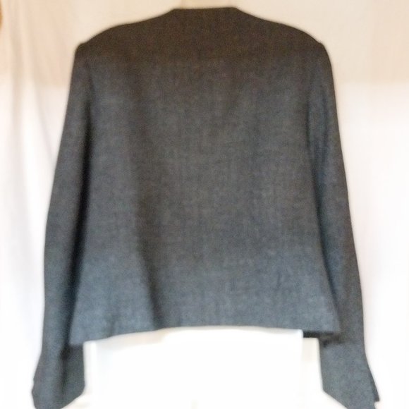 Pendleton Virgin Wool Gray Open Front Blazer Jacket size 16 EUC - Picture 5 of 6